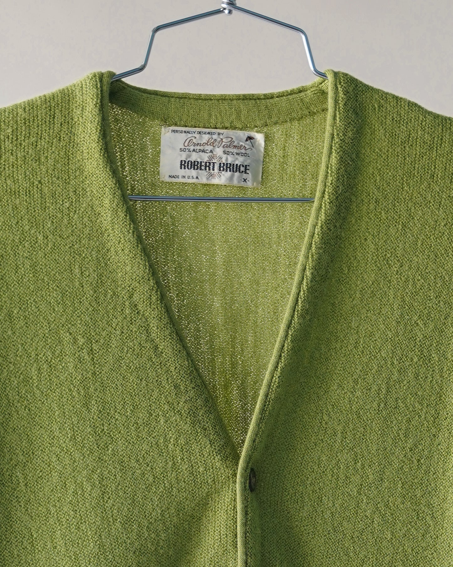 70's Mossy Green Cardigan - Large