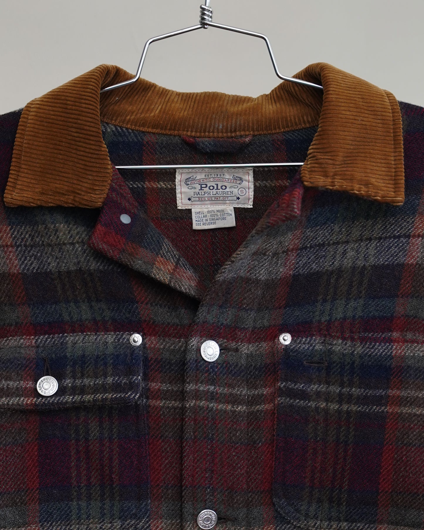 80's Polo Wool Plaid Jacket - Large