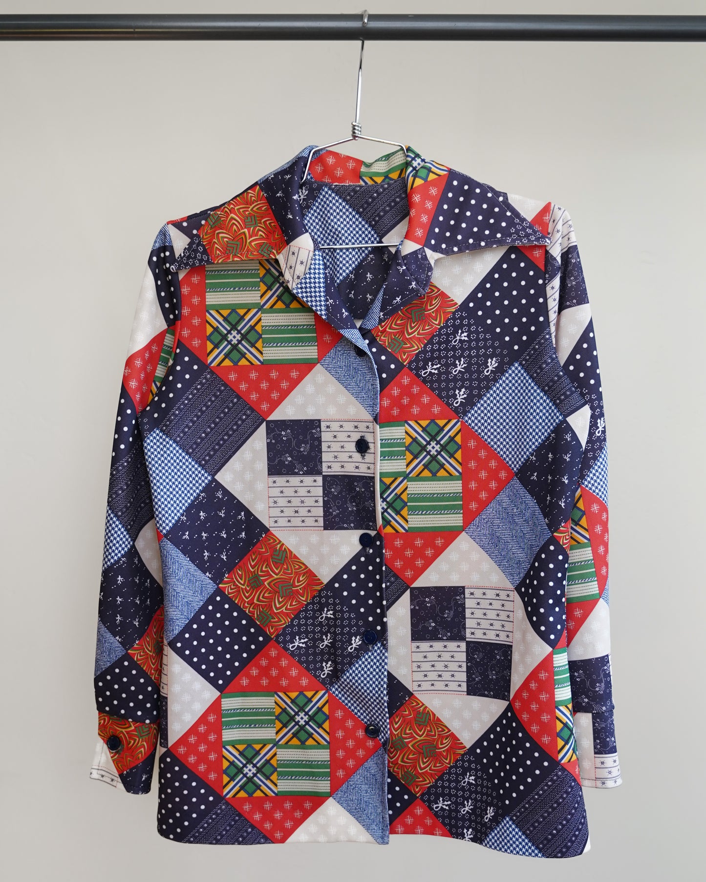 70's Multicolored Disco Shirt - Small