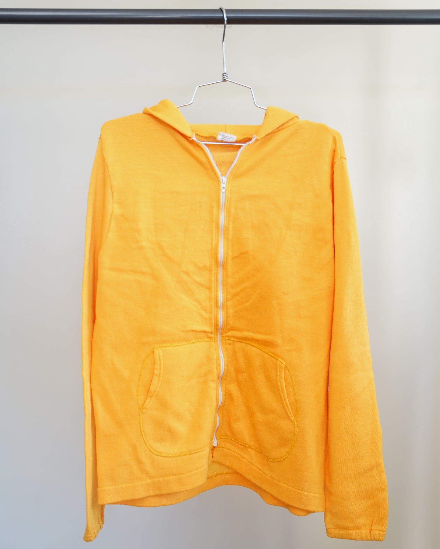 Filthy Ole Rags 70's Yellow Zip-up Hoodie - White Back Print (Large)