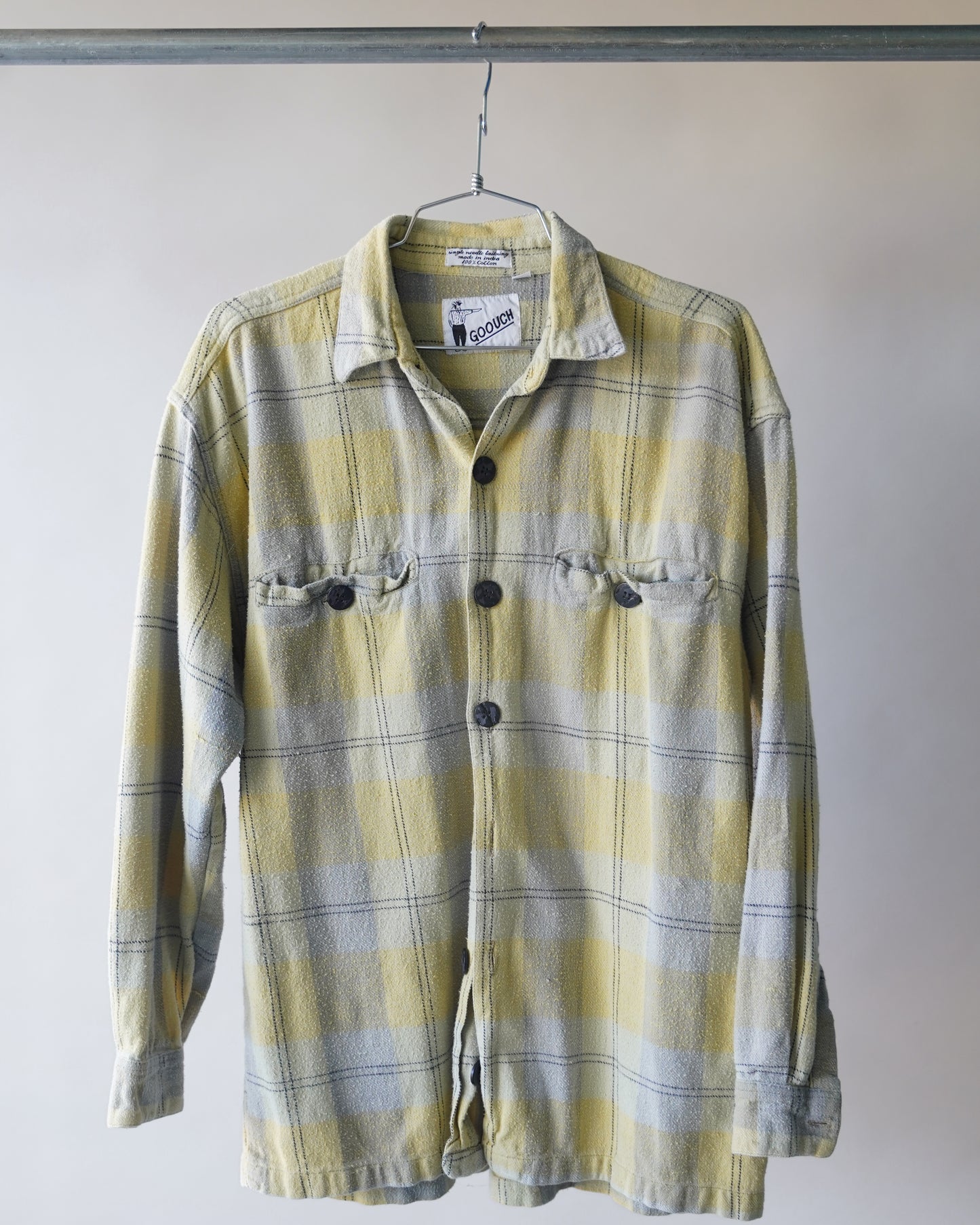 90's Goouch Yellow Flannel - Large