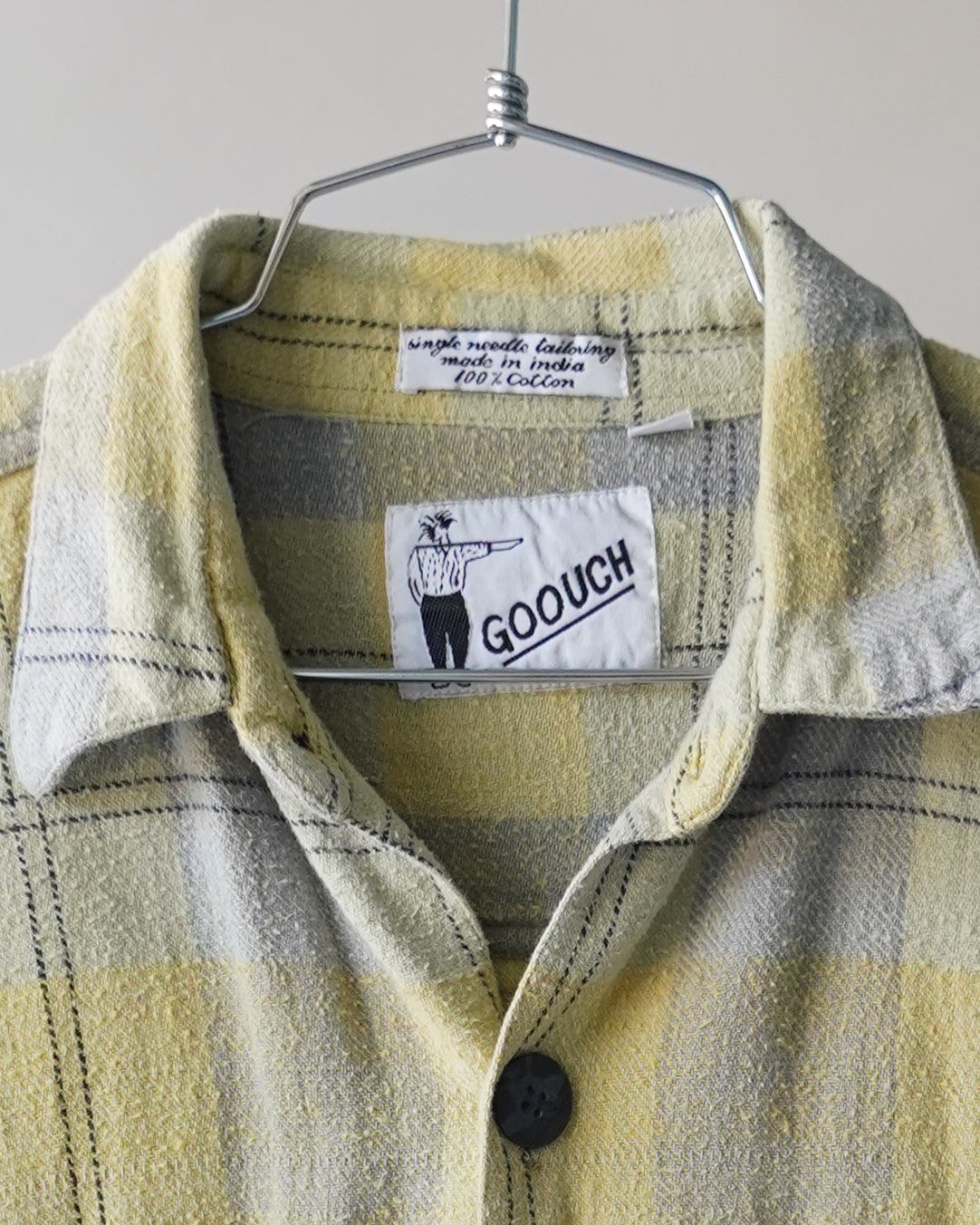 90's Goouch Yellow Flannel - Large