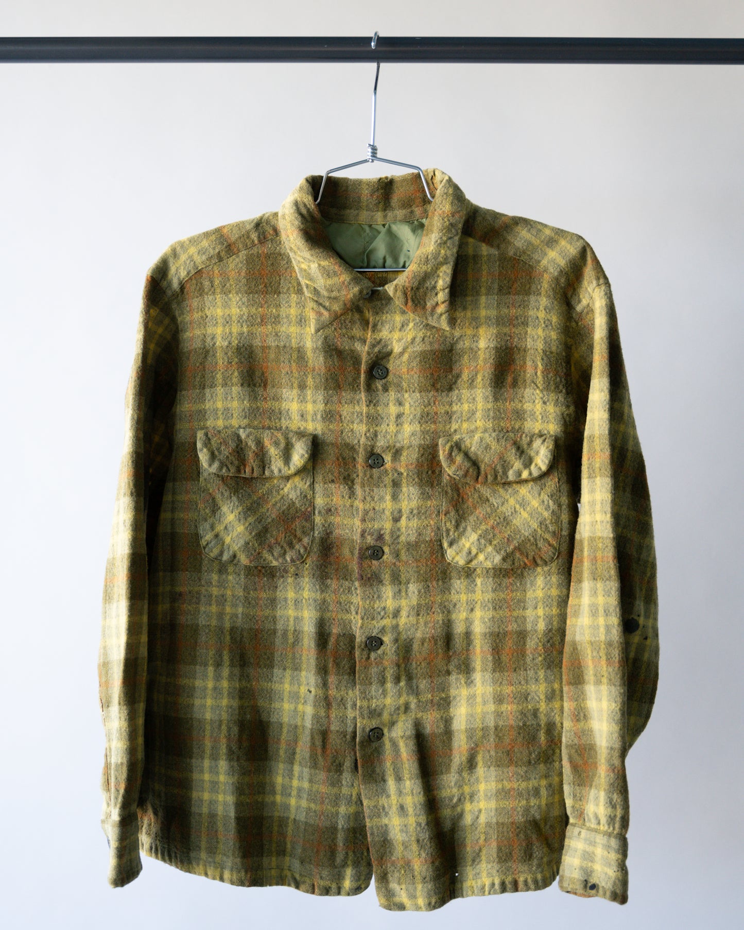 60's Wool Loop Collar Shirt - Large