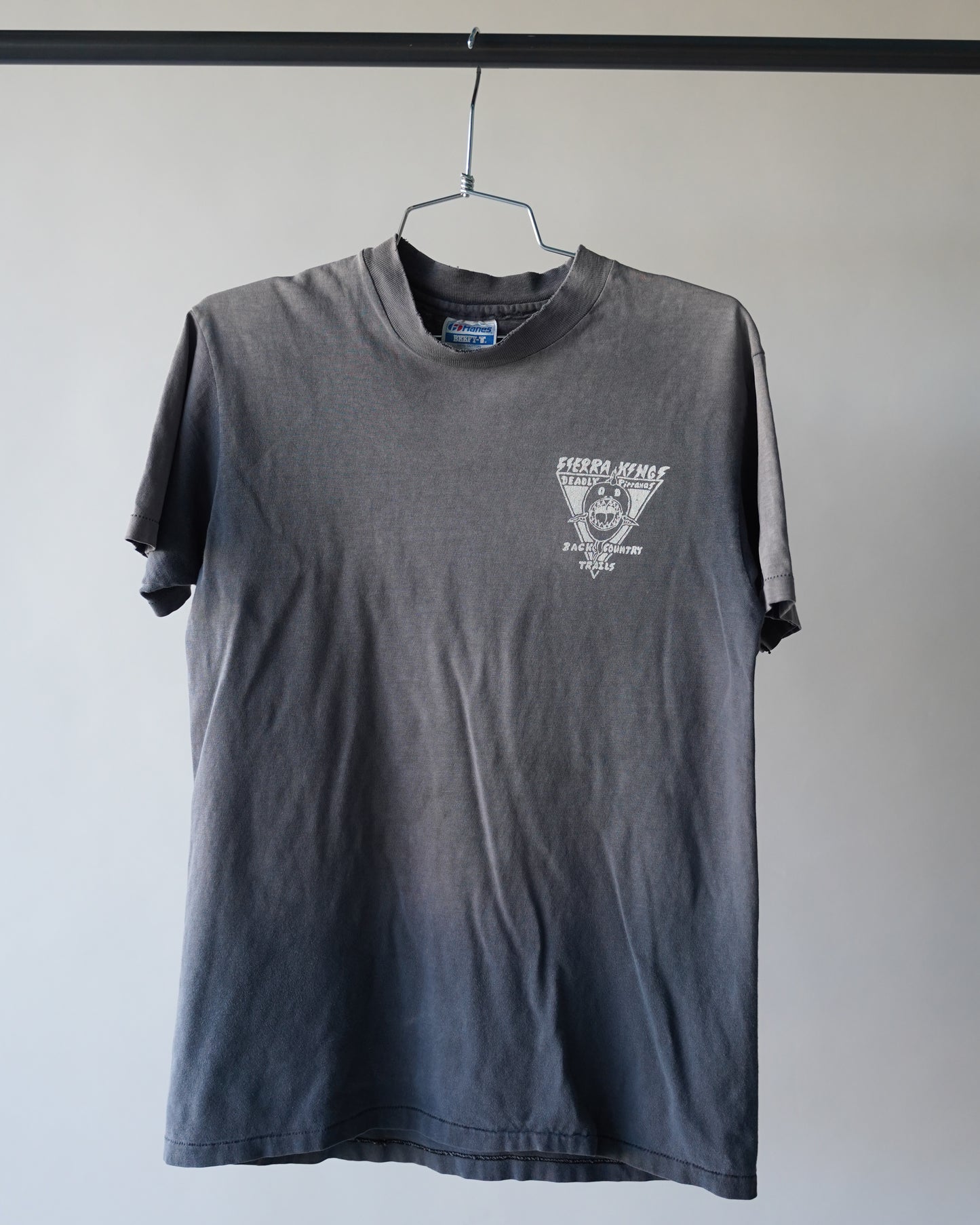 80's Faded Black Piranha Tee - Medium