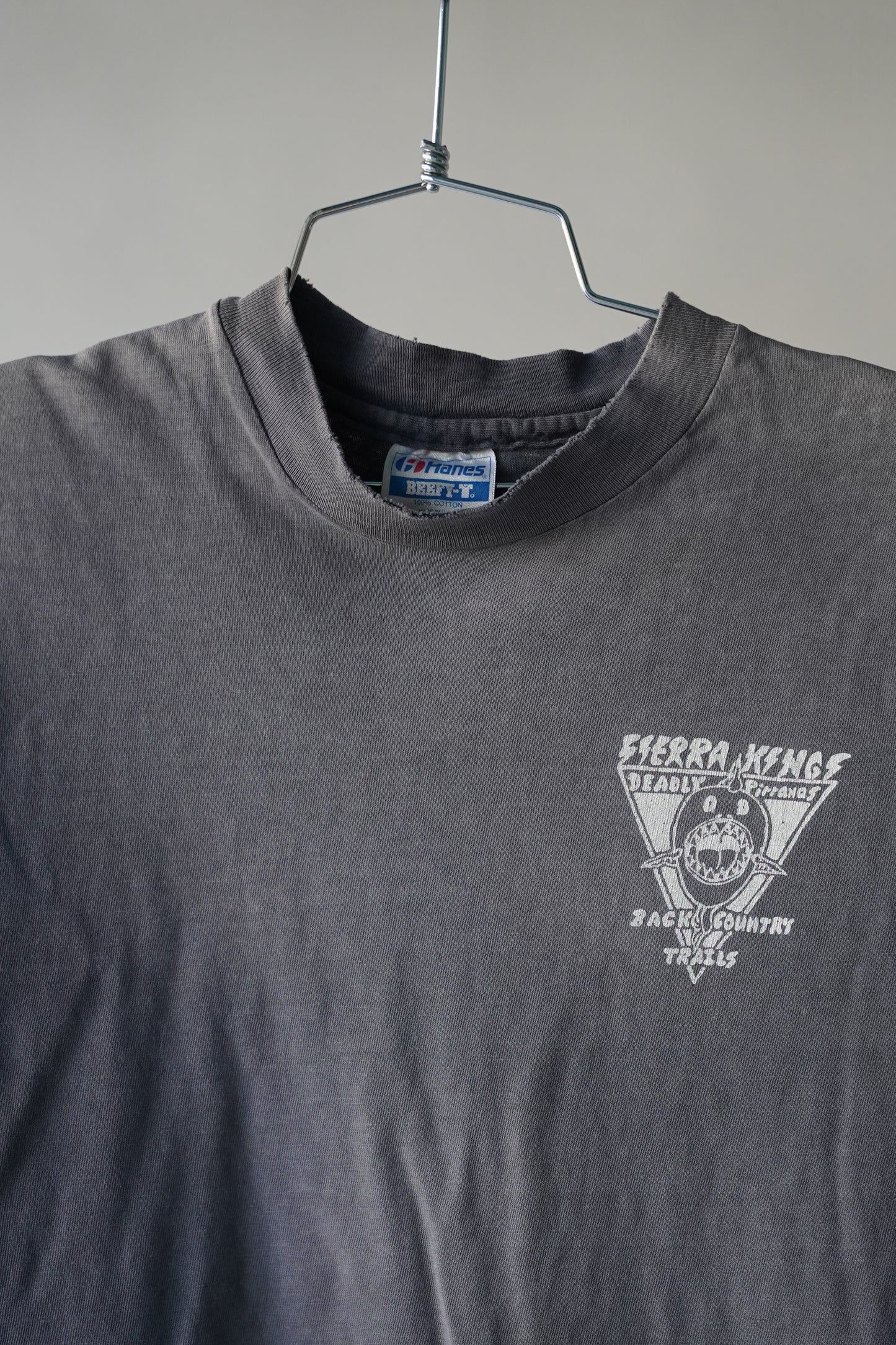 80's Faded Black Piranha Tee - Medium