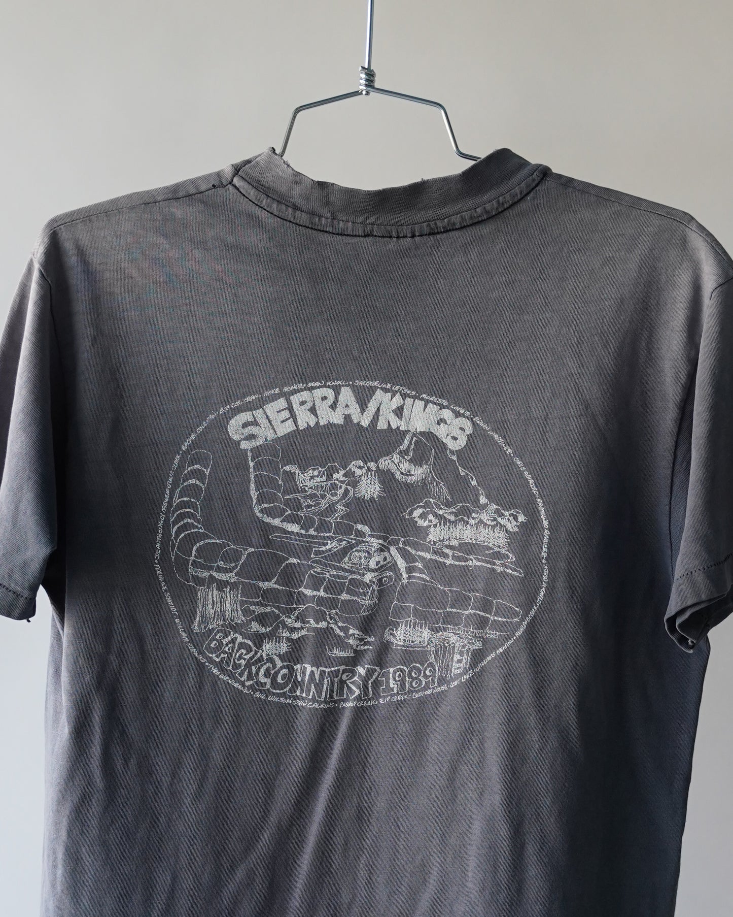 80's Faded Black Piranha Tee - Medium
