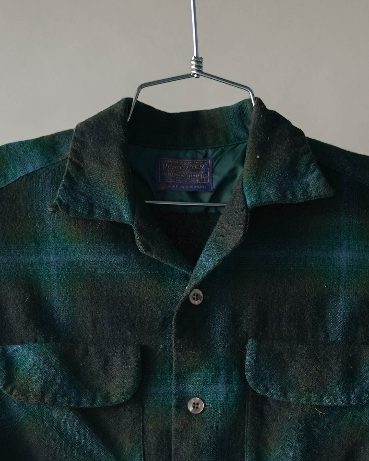 60's Pendelton Wool Loop Collar Shirt - Small (as is)