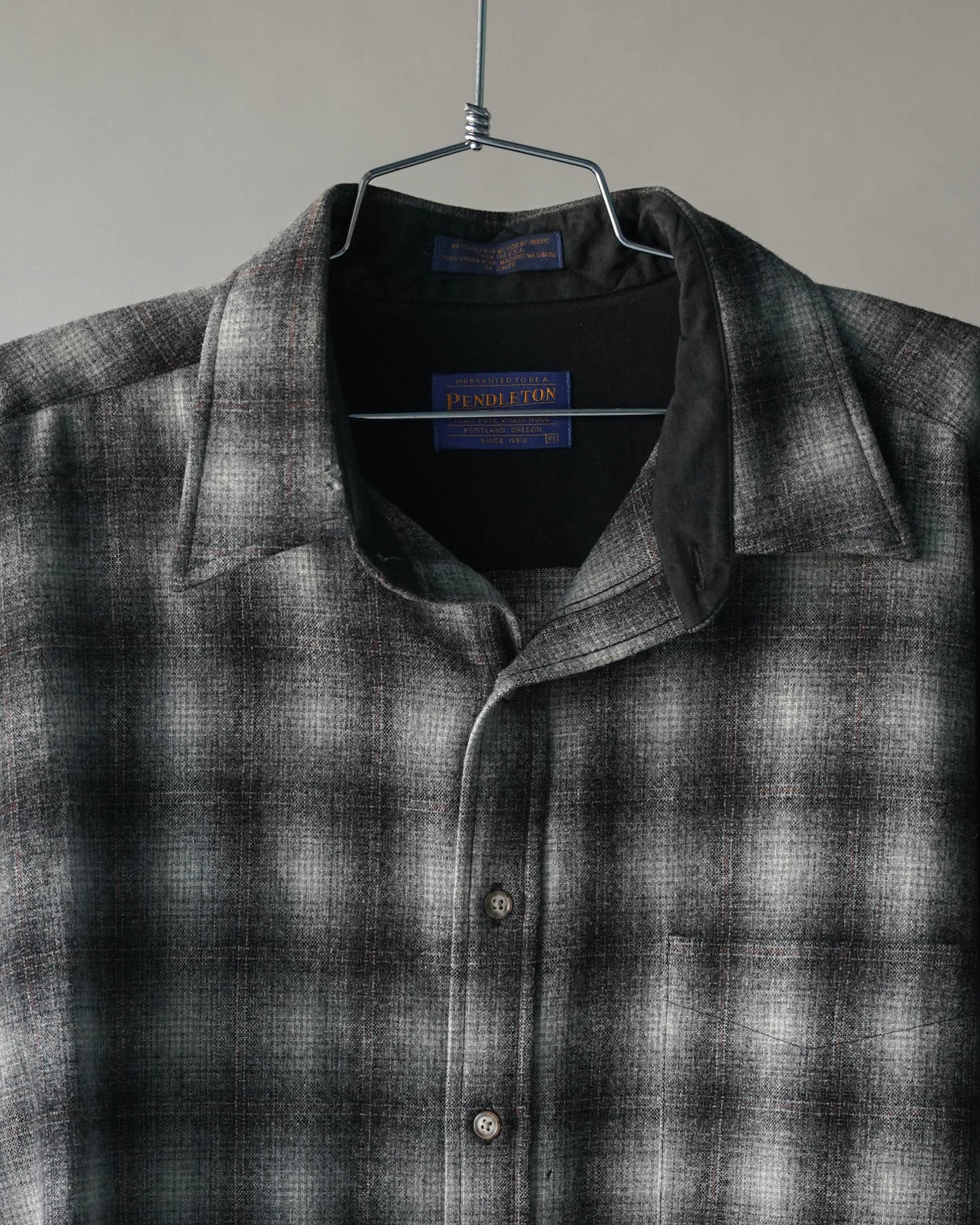 Modern Shadow Plaid Pendelton Wool Shirt - XL