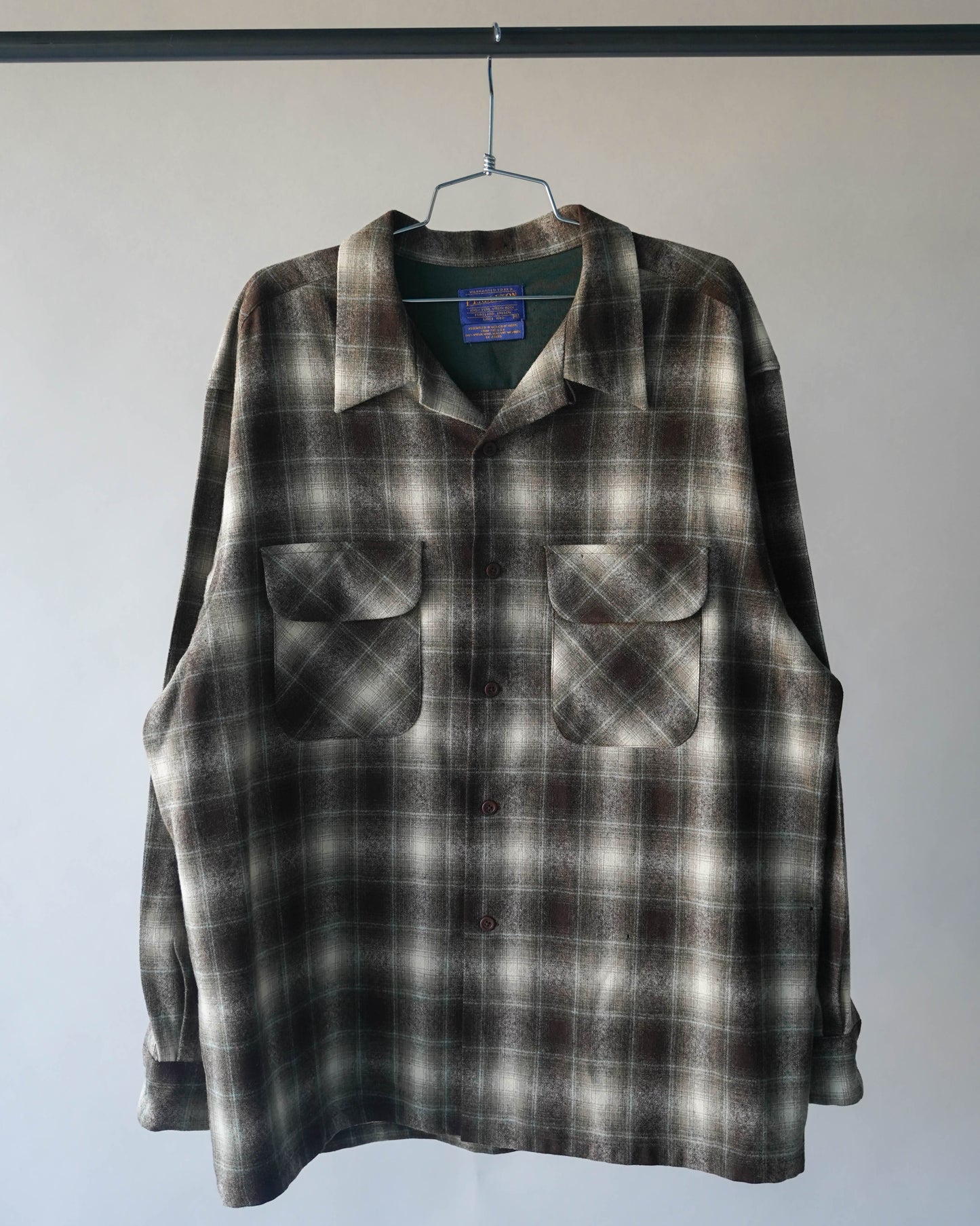 Modern Pendleton Shadow Plaid Loop Collar Shirt - XL