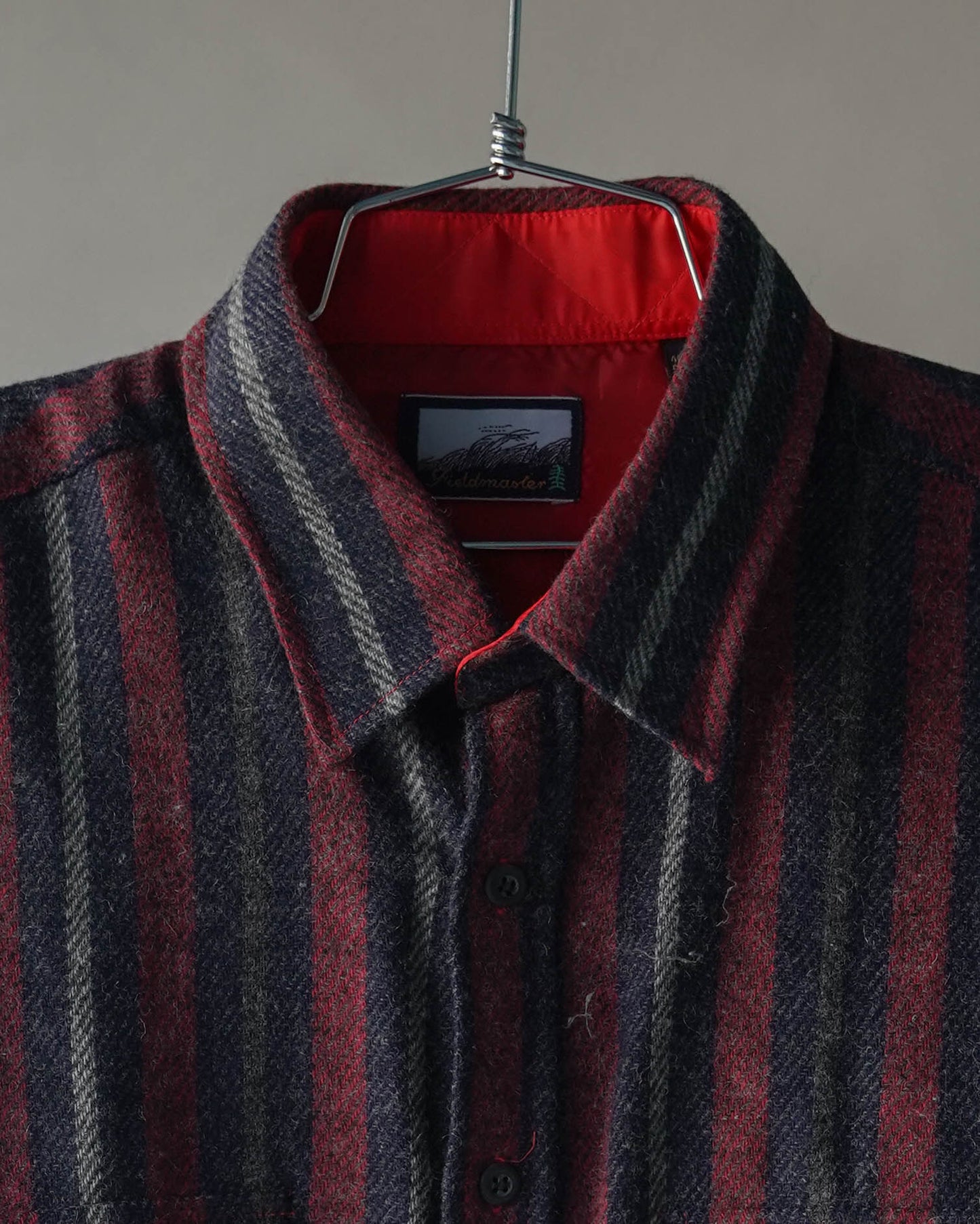 80's Wool Striped Shirt - XL