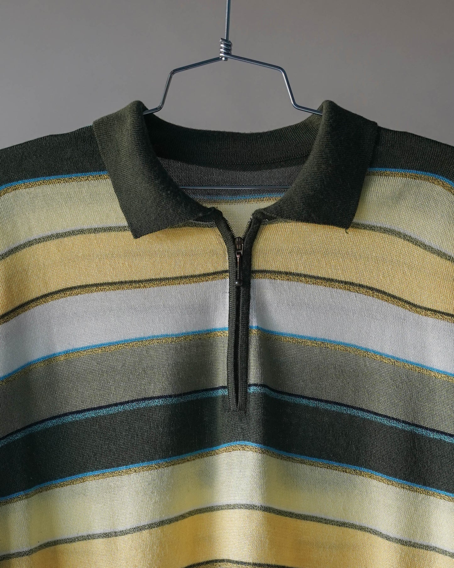 70's Multi Colored Knit Polo - XL