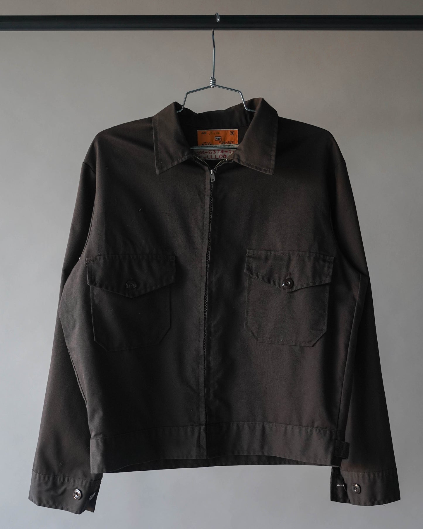 70's Brown Cotton Work Jacket - Large