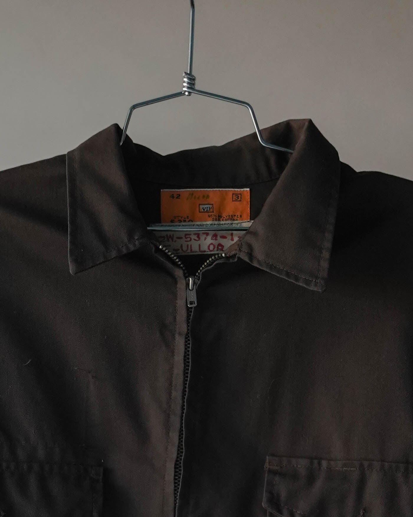 70's Brown Cotton Work Jacket - Large