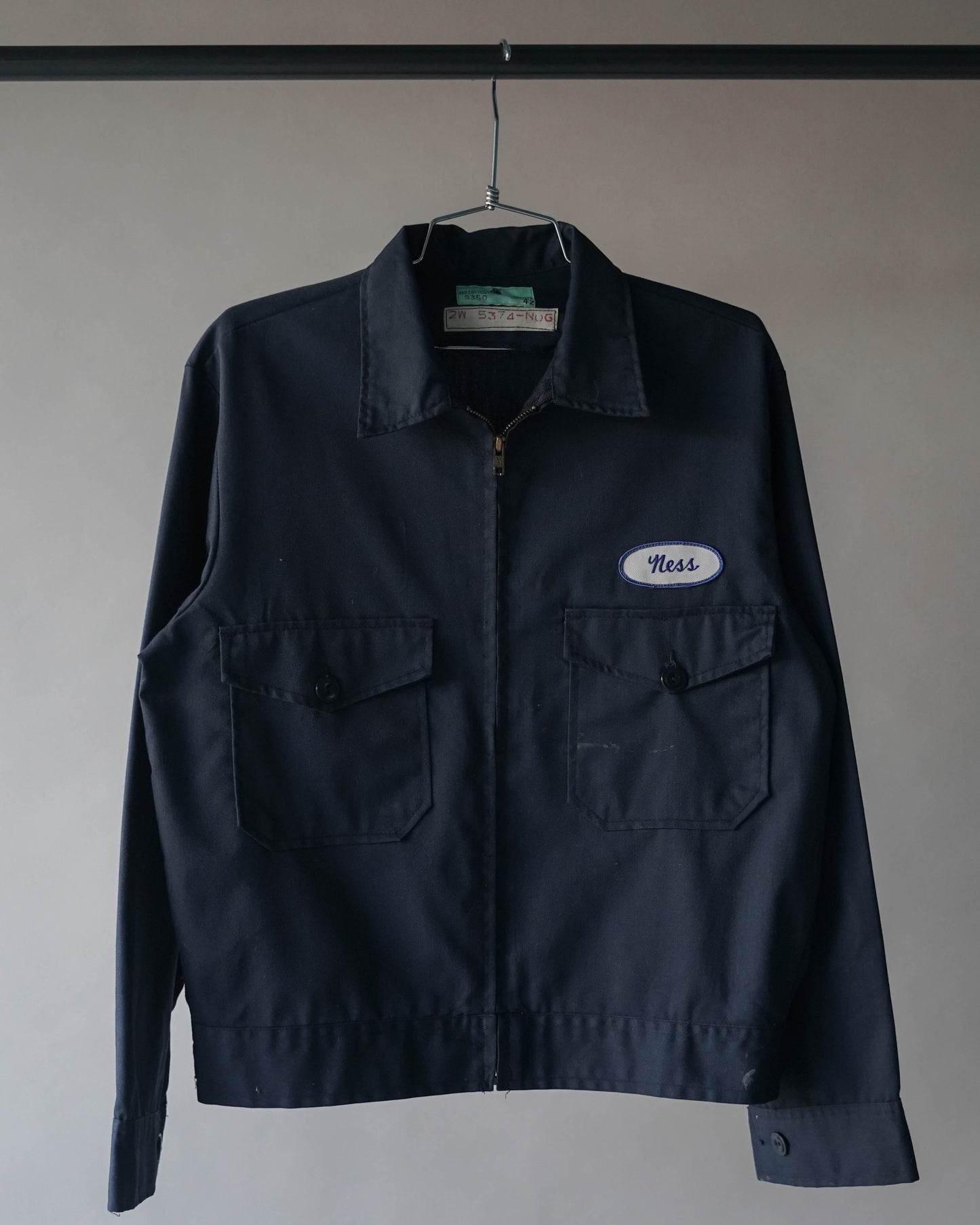 70's Navy Cotton Work Jacket - Large