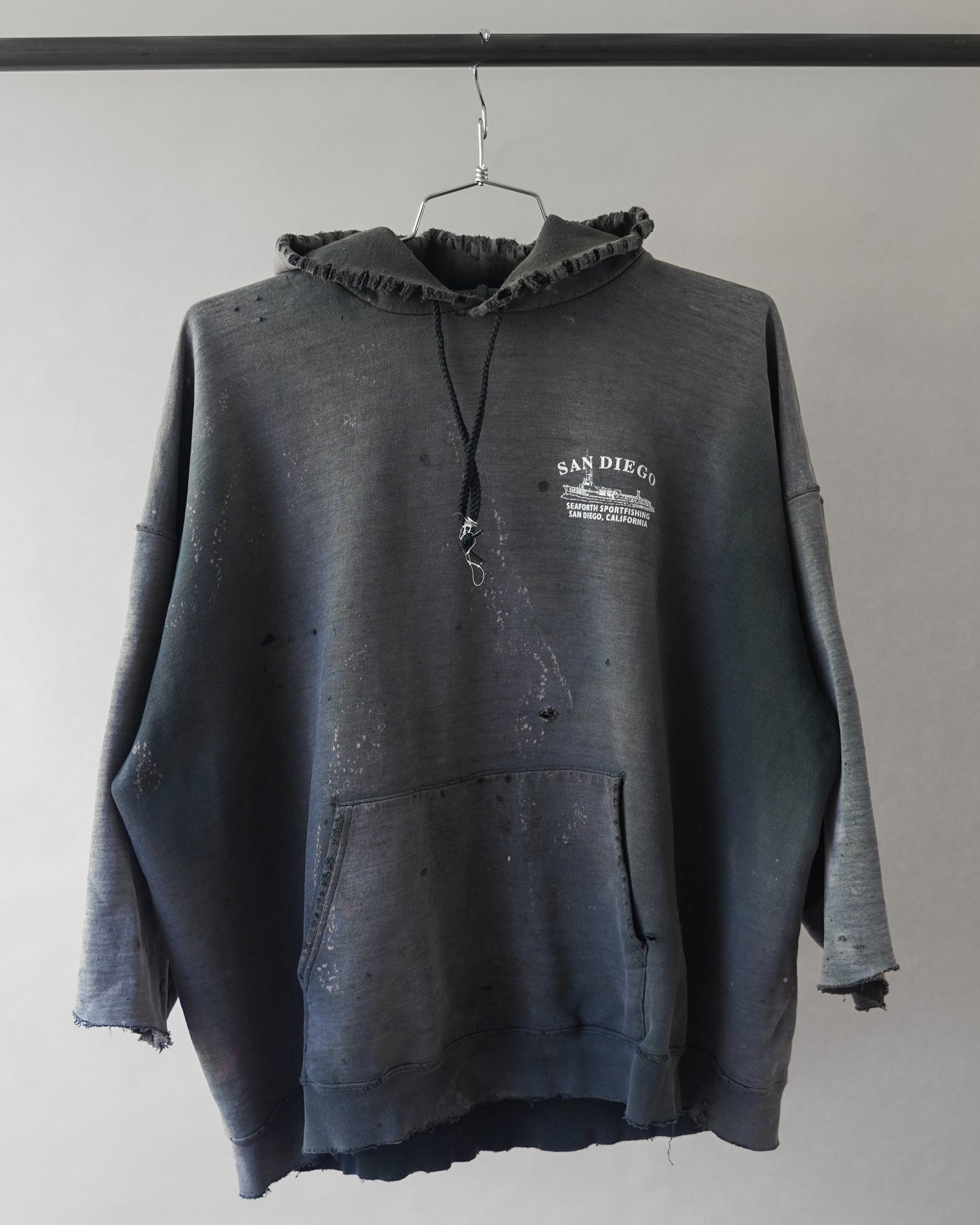 00's Distressed & Faded San Diego Fishing Hoodie - XXL