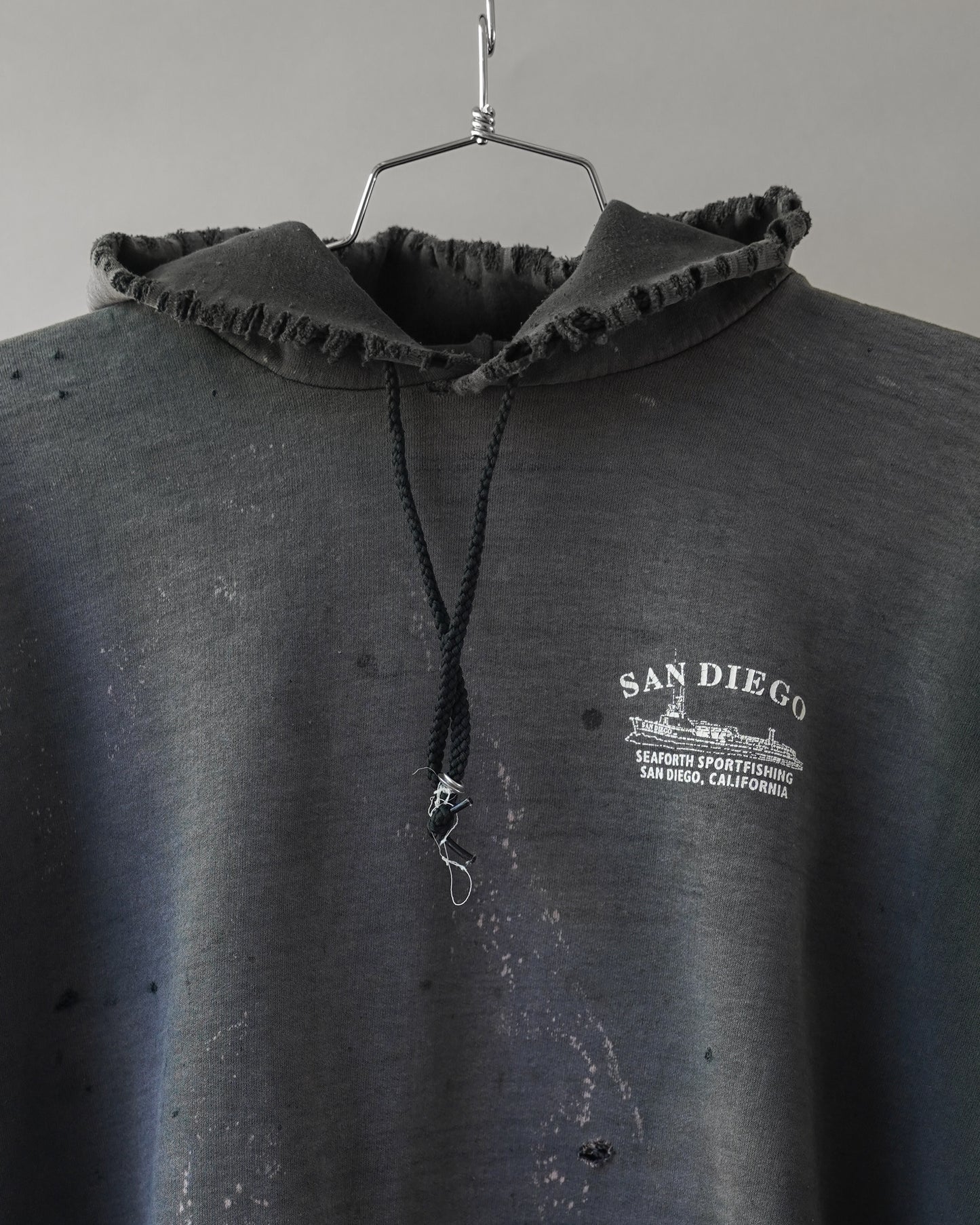 00's Distressed & Faded San Diego Fishing Hoodie - XXL