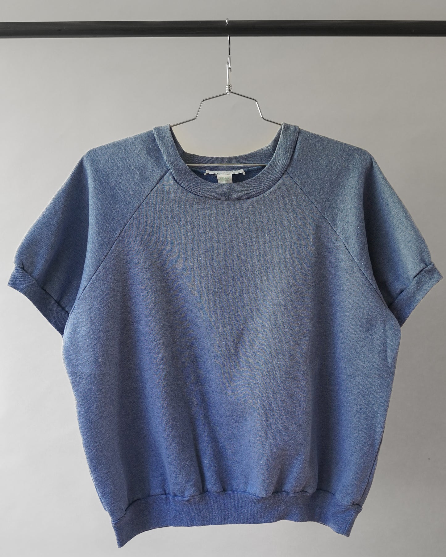 80's Light Blue Shortsleeved Sweatshirt - Large