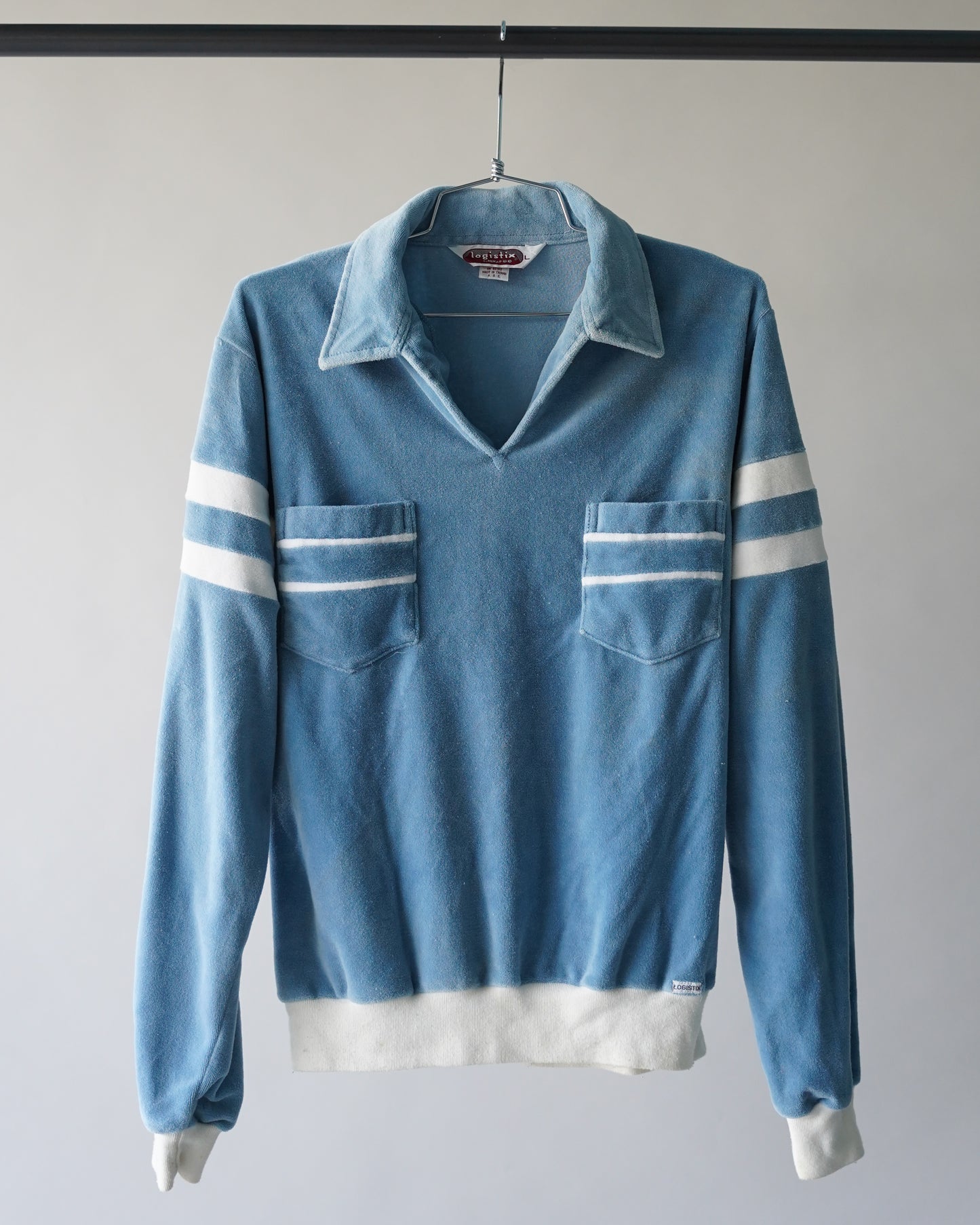 70's Velour Polo Shirt - Medium