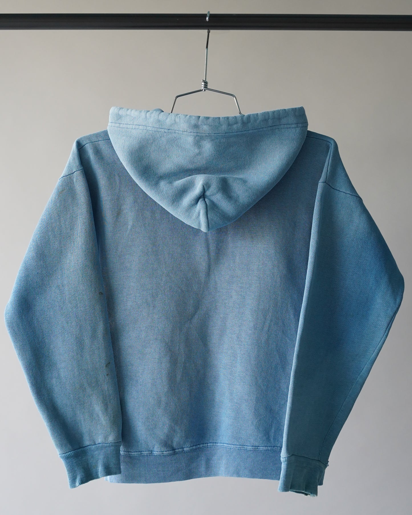 60's/70's Faded Baby Blue Cotton Sweatshirt - Small