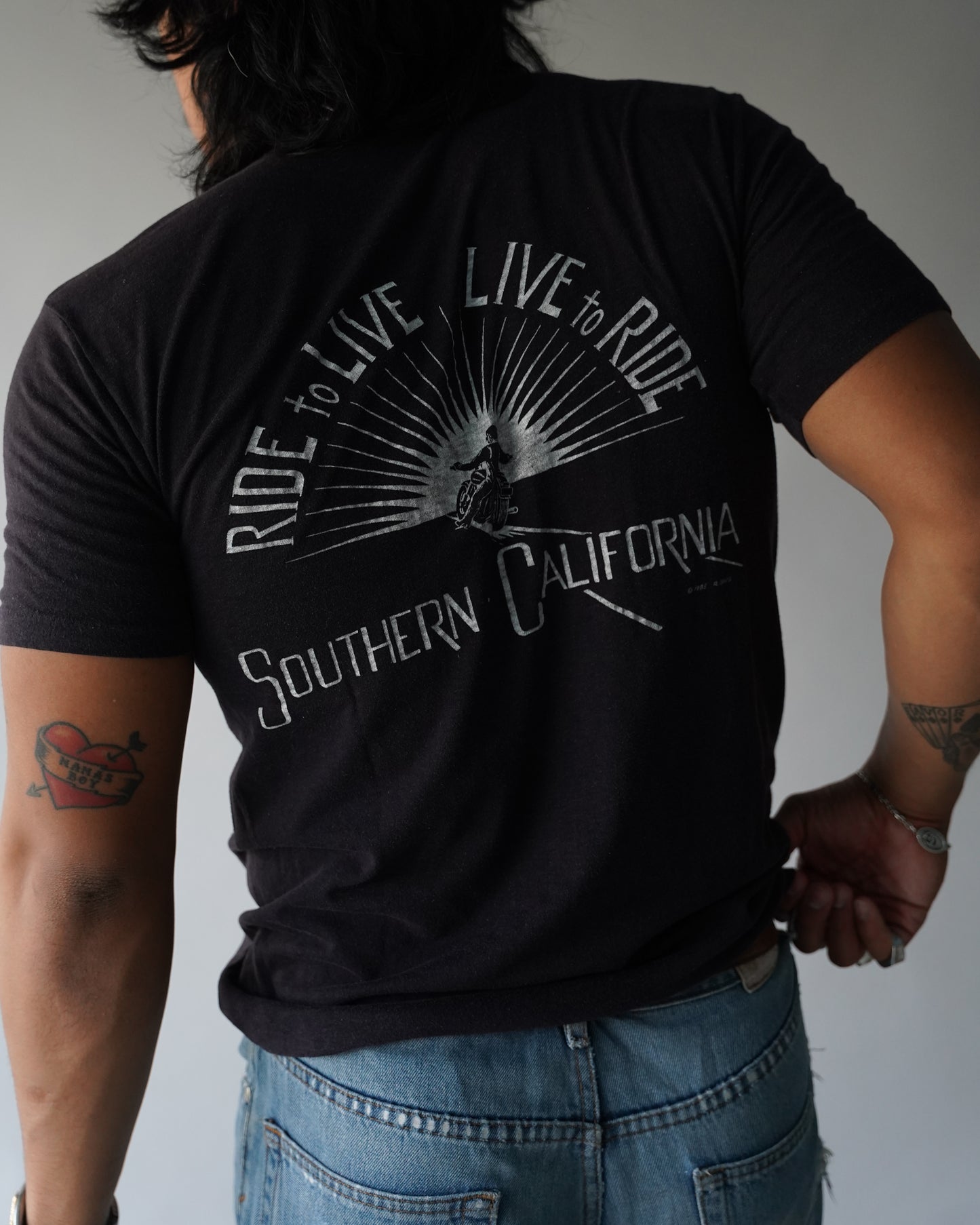 80's Harley Davidson 3D Emblem Tee - Large
