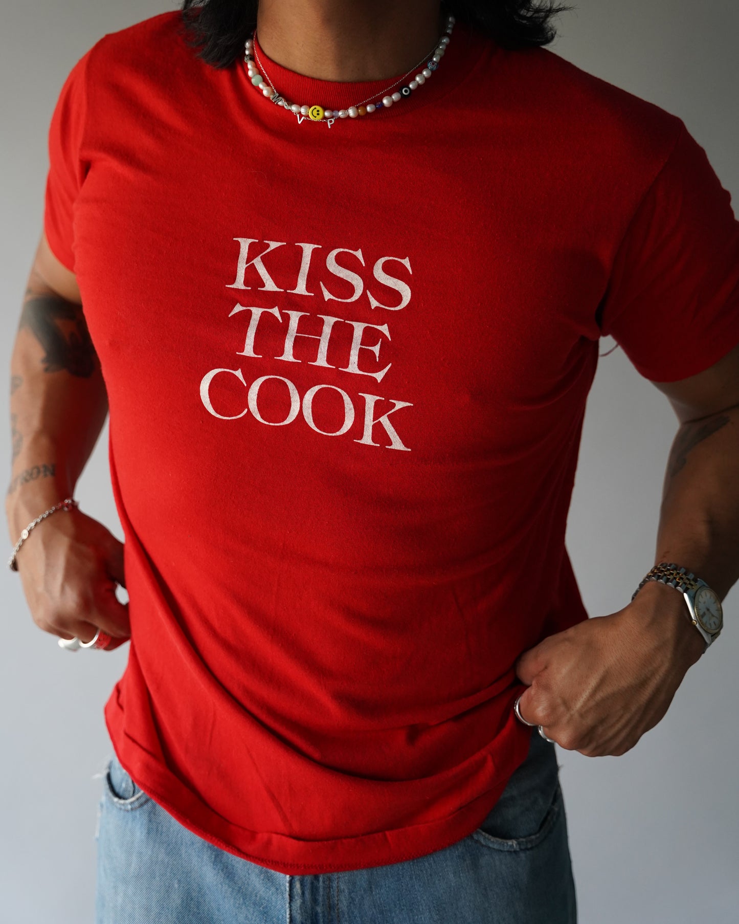 80s Kiss The Cook Tee - Large
