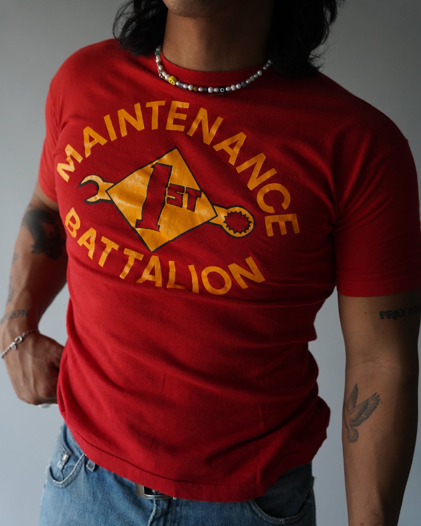 70's Champion Military Tee - Large