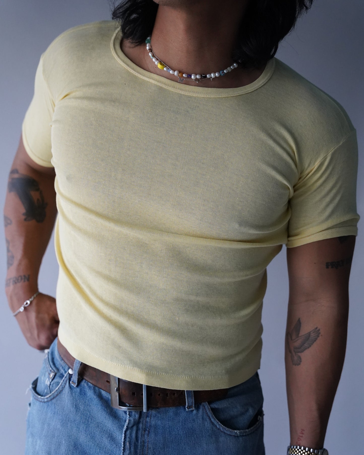 60's Ribbed Cotton / Durene Tee - Medium