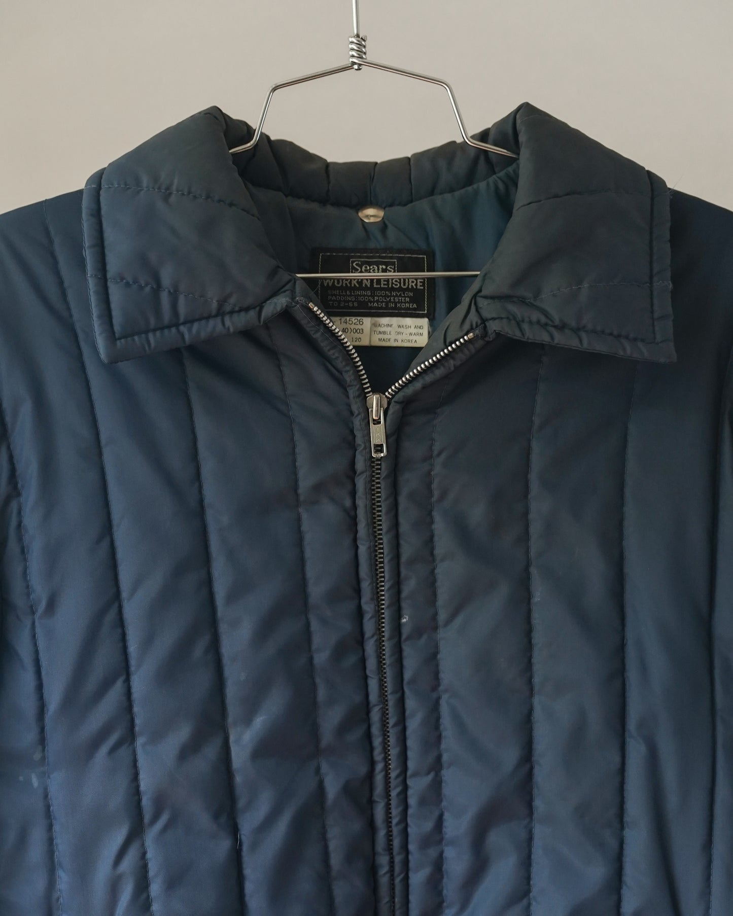 70's Sears Quilted Puffy Nylon Jacket - Large