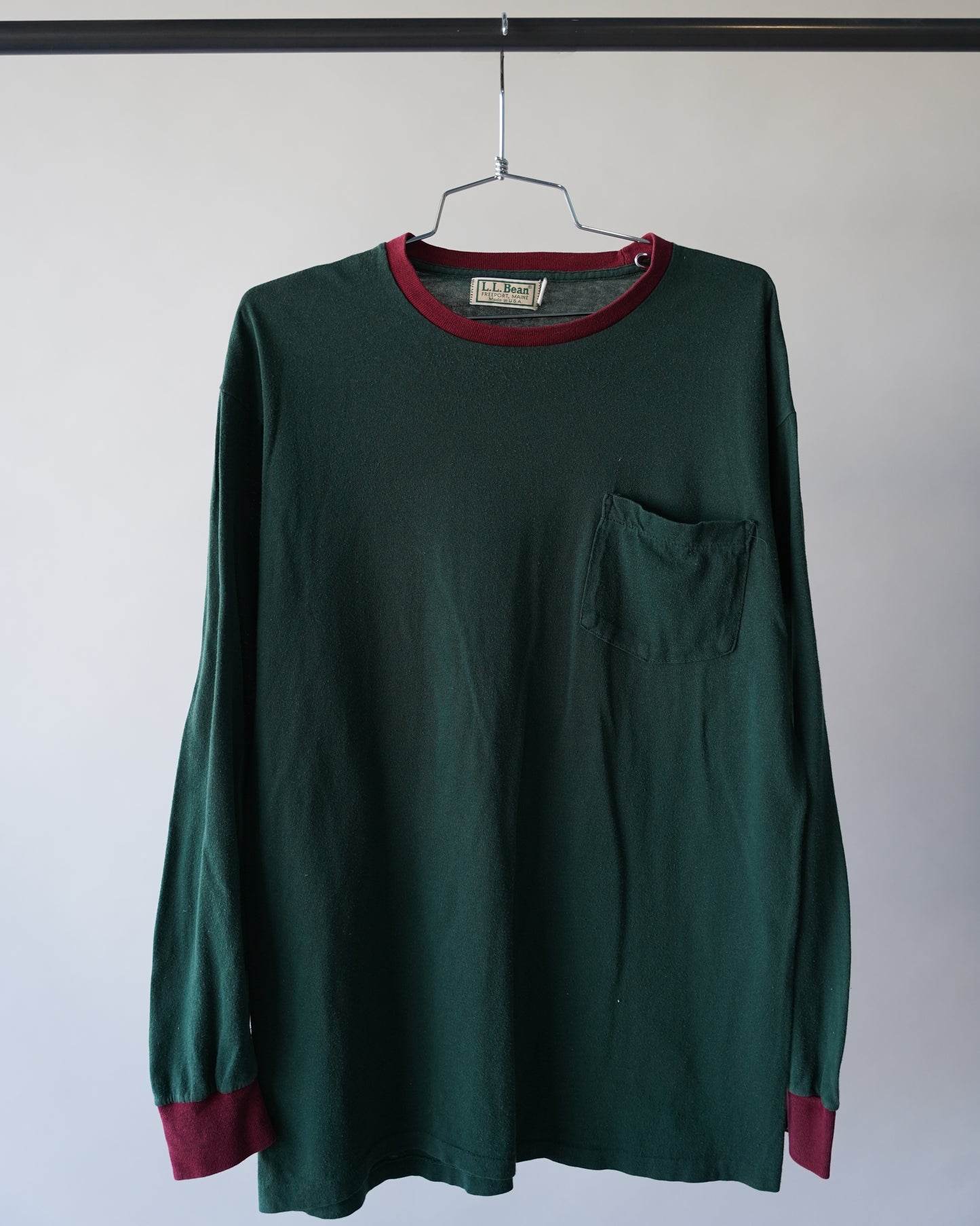 80's LL Bean 2 Toned Long Sleeve Tee - Large