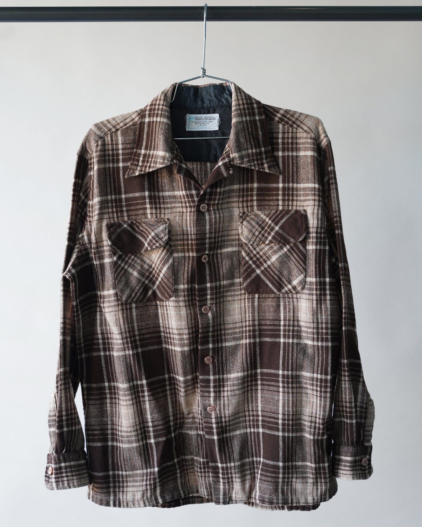 60's Wool Loop Collar Shirt - Large
