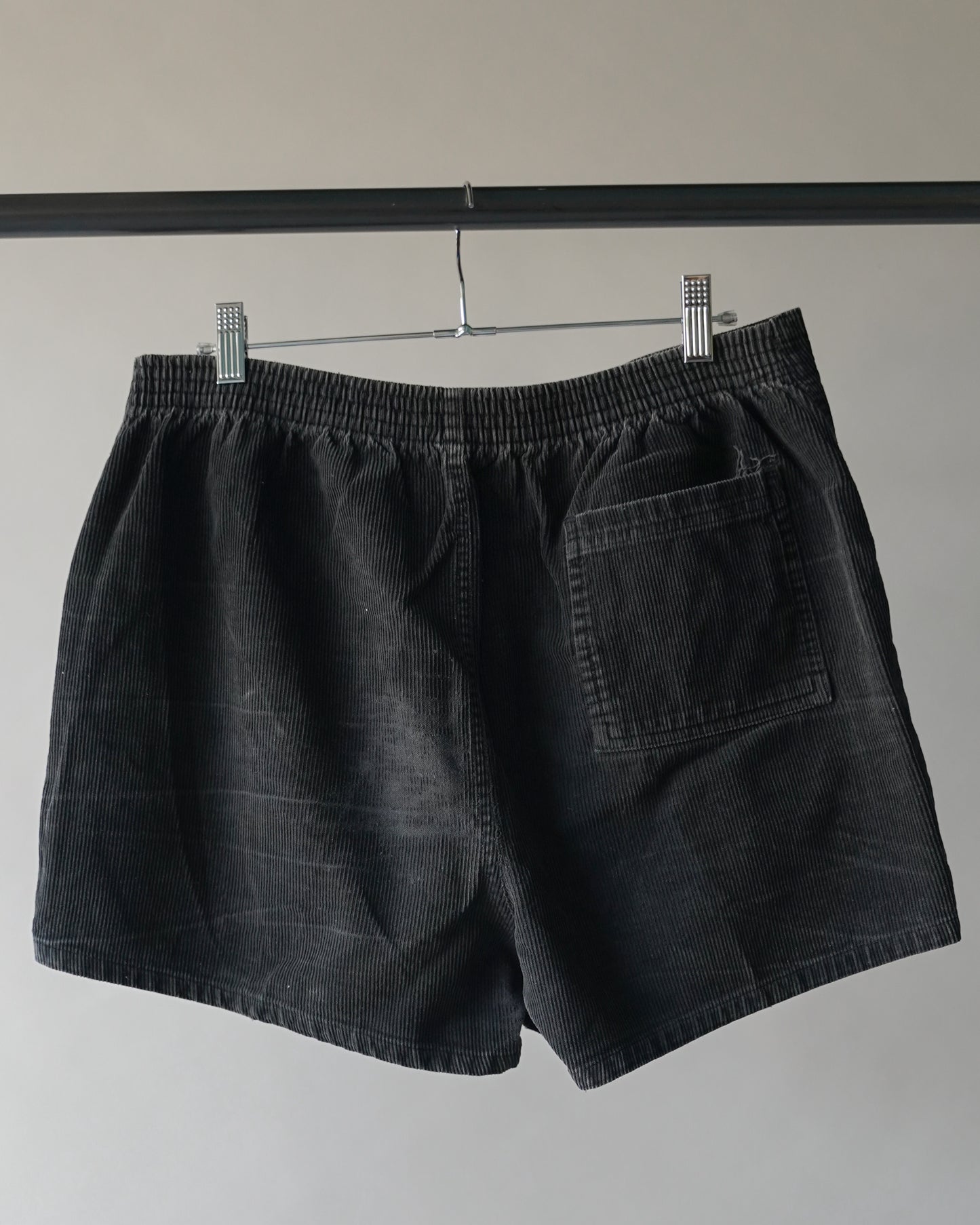 80's Black Corduroy Shorts - 32 Waist