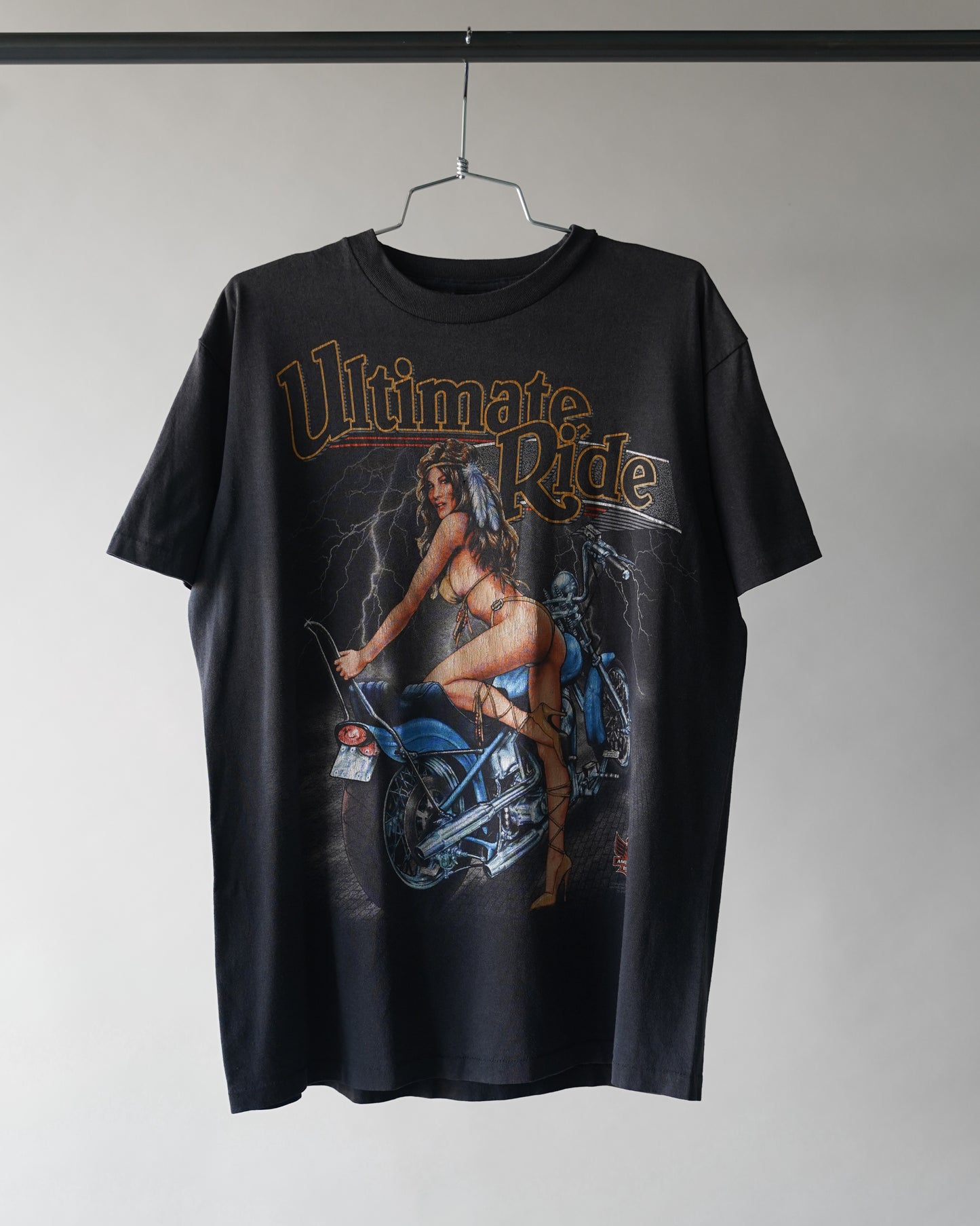 90's 3D Emblem Biker Tee - Large