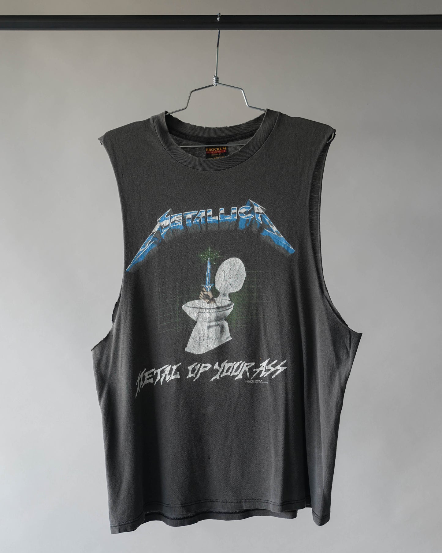 80's Metallica Metal Up Your A** Cutoff Tee - Large