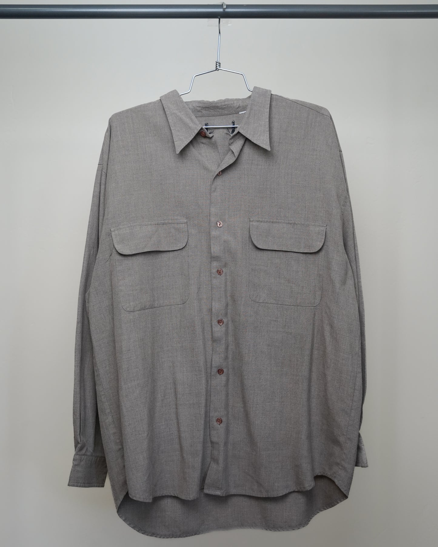 50's Grey Cotton / Wool Shirt - XL