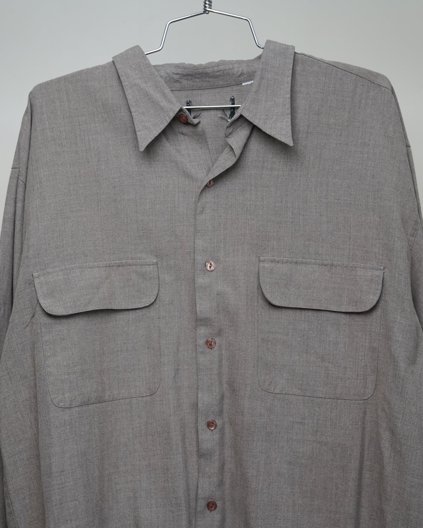 50's Grey Cotton / Wool Shirt - XL