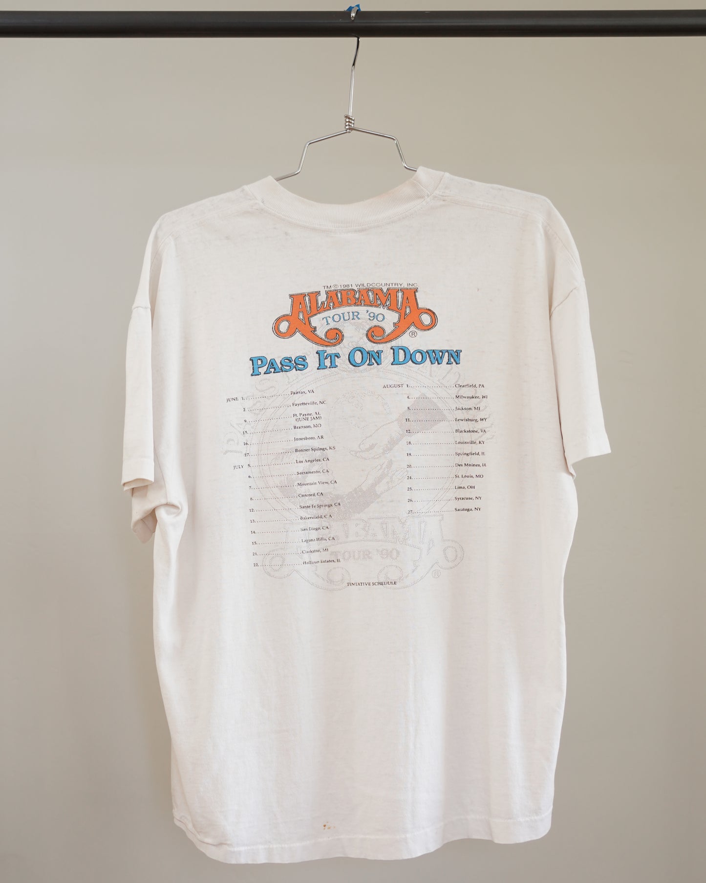 90's Alabama Pass it Down Tour Tee - XL