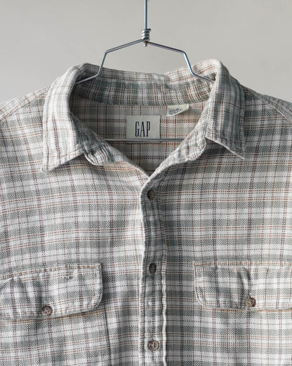 00's Gap Green & Beige Cotton Flannel - XL