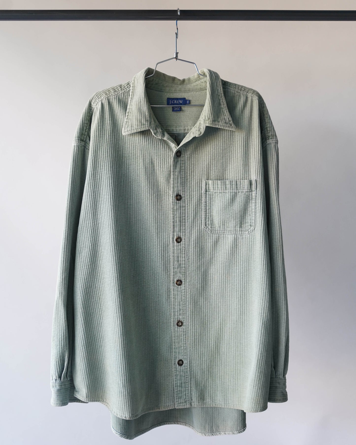 90's J Crew Light Green Corduroy Shirt - XXL