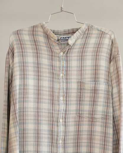 90's Cream Collarless Flannel - XL