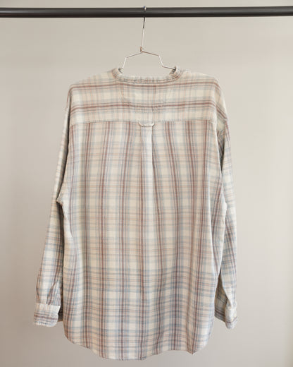 90's Cream Collarless Flannel - XL