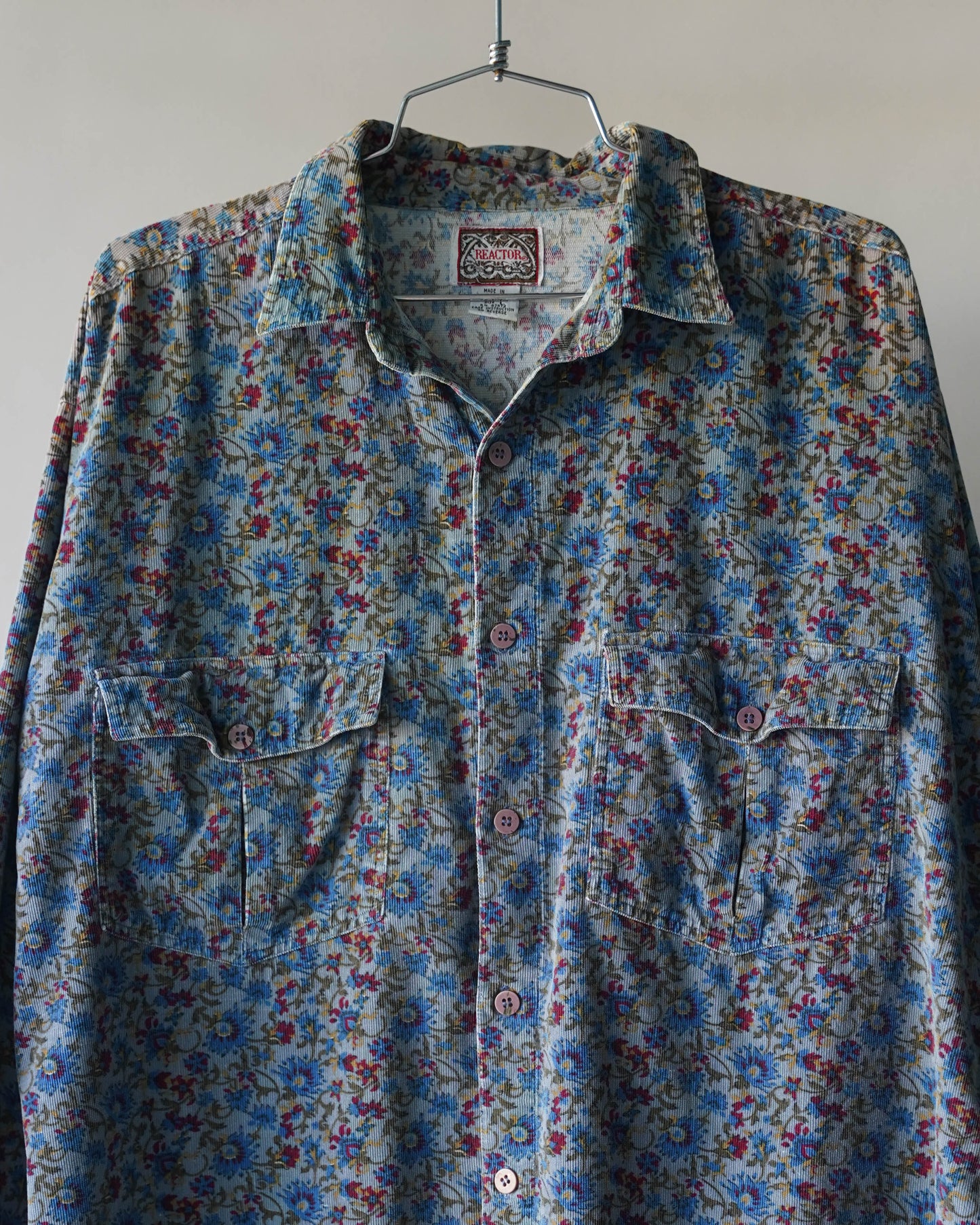 90's Floral Corduroy Shirt - XL