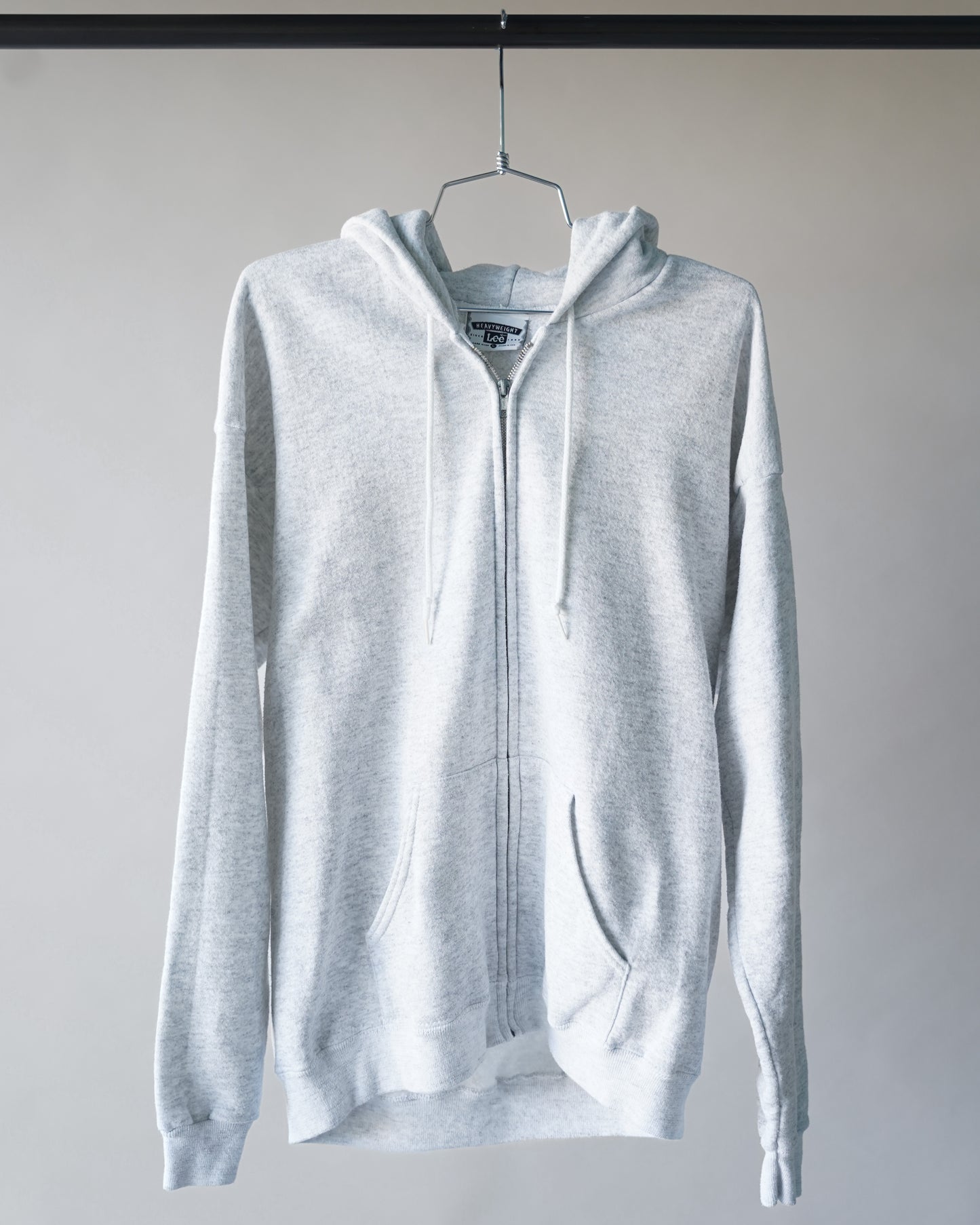 90's Lee Grey Zip Up Hoodie - Large