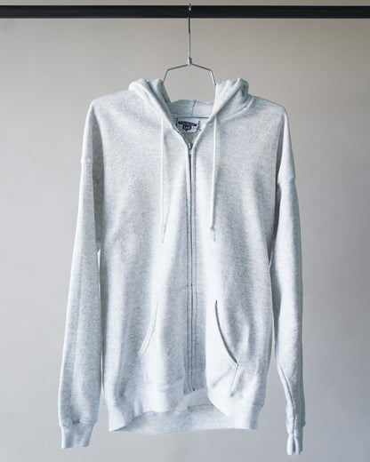 90's Lee Grey Zip Up Hoodie - Large
