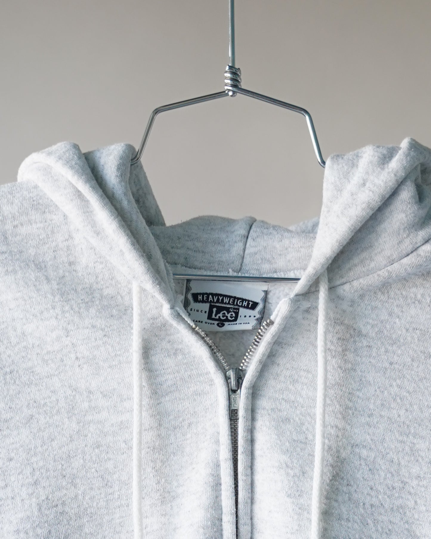 90's Lee Grey Zip Up Hoodie - Large
