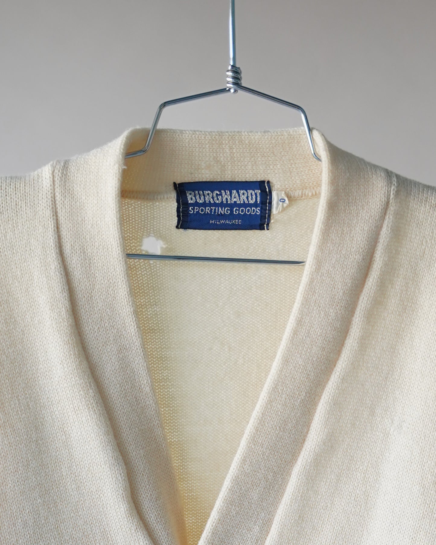 60's Cream Wool Cardigan - Large