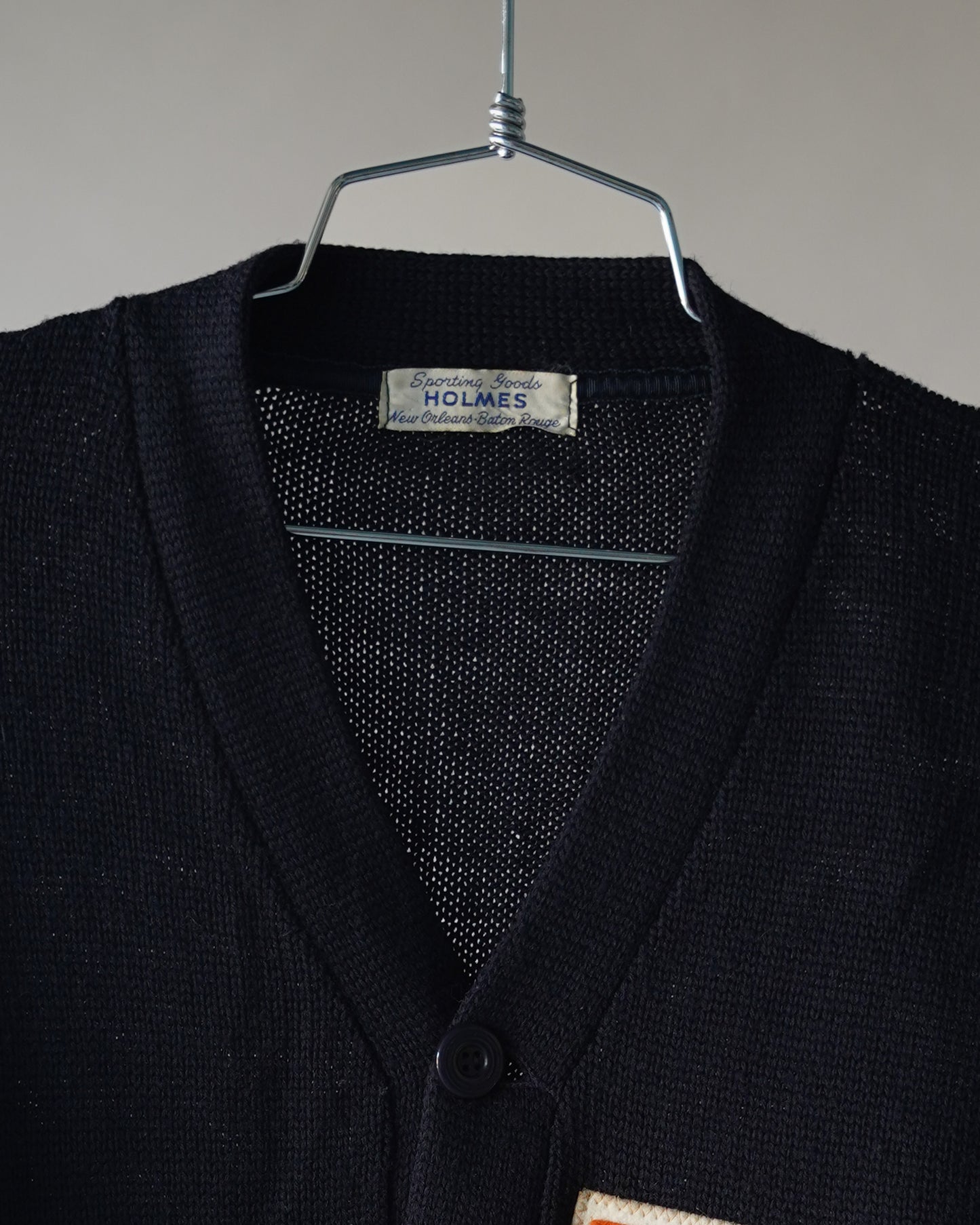 60's/70's Black Wool Cardigan - Large