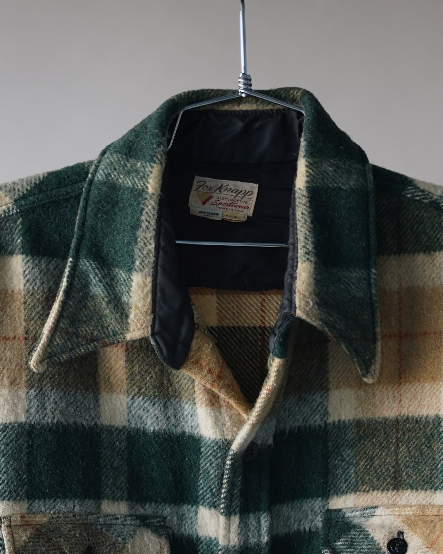 60's Wool Plaid Overshirt - XL