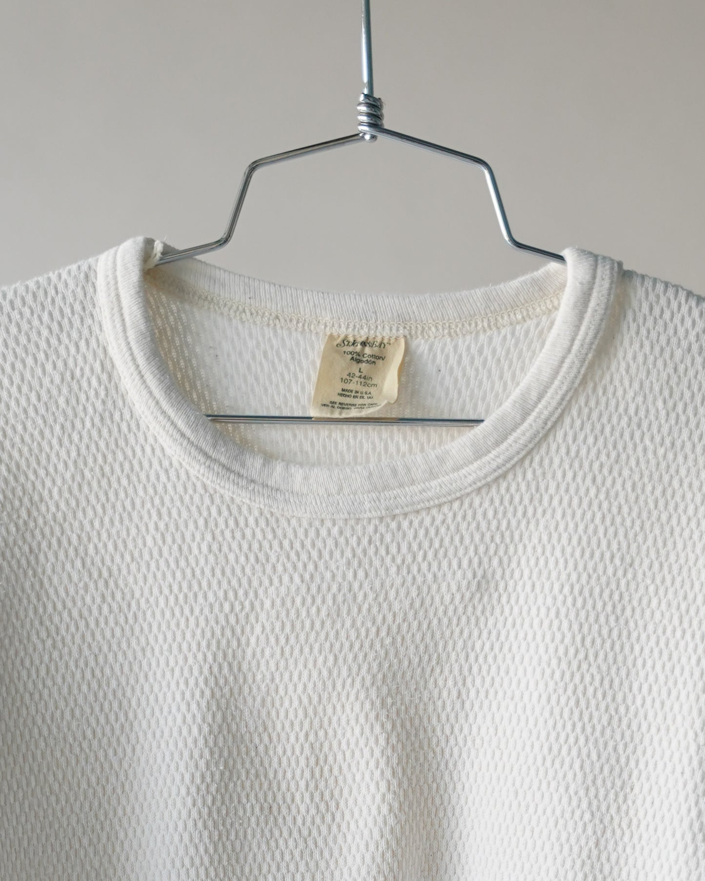 80's Waffle Knit Thermal - Large