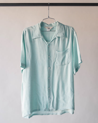 60's Davinci Rayon Blend Loop Collar Shirt - Large