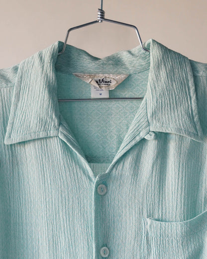 60's Davinci Rayon Blend Loop Collar Shirt - Large